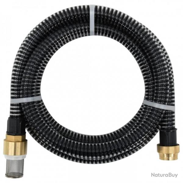 Tuyau d'aspiration avec raccords en laiton 4 m 25 mm Noir 151056