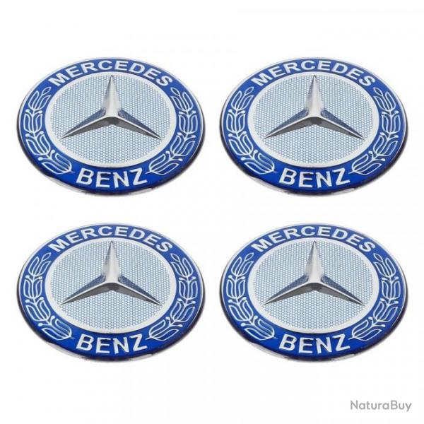Lot de 4 Centre de Roue Moyeu Wheel cap Sticker Voiture Mercedes Diamtre 56mm