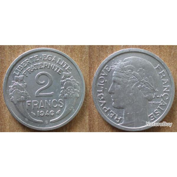 France 2 Francs 1946 B Piece Morlon Aluminium Franc