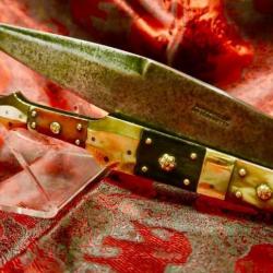 Couteau pliant ancien-Haute collection NAVAJA HAUDEVILLE EN ALBACETTE état splendide, très rare .