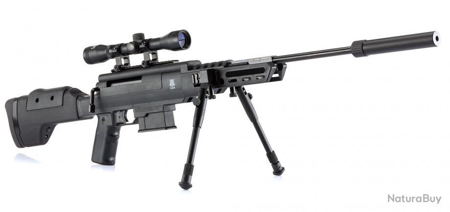 Carabine à air comprimé 16 J Black Ops sniper cal. 5,5 mm