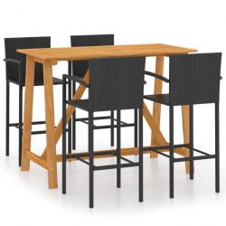 bar de jardin 5 pcs Noir 3067969