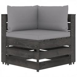 Canapé d'angle sectionnel avec coussins Bois imprégné de gris 3068109