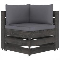 Canapé d'angle sectionnel avec coussins Bois imprégné de gris 3068108