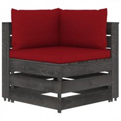 Canapé d'angle sectionnel avec coussins Bois imprégné de gris 3068117