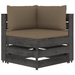 Canapé d'angle sectionnel avec coussins Bois imprégné de gris 3068116