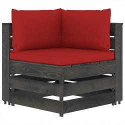Canapé d'angle sectionnel avec coussins Bois imprégné de gris 3068114