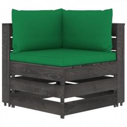 Canapé d'angle sectionnel avec coussins Bois imprégné de gris 3068113