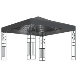 Tonnelle avec guirlande lumineuse à LED 3x3 m Anthracite 3070296