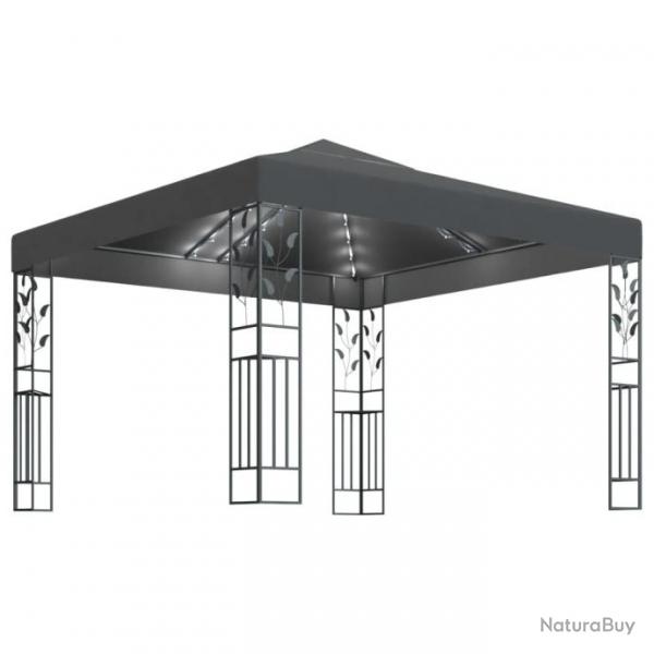 Tonnelle avec guirlande lumineuse  LED 3x3 m Anthracite 3070296