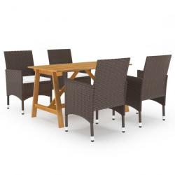 Meuble salle à manger de jardin 5 pcs Marron 3068738