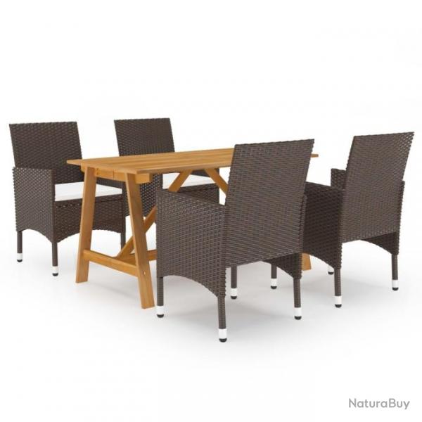 Meuble salle  manger de jardin 5 pcs Marron 3068738