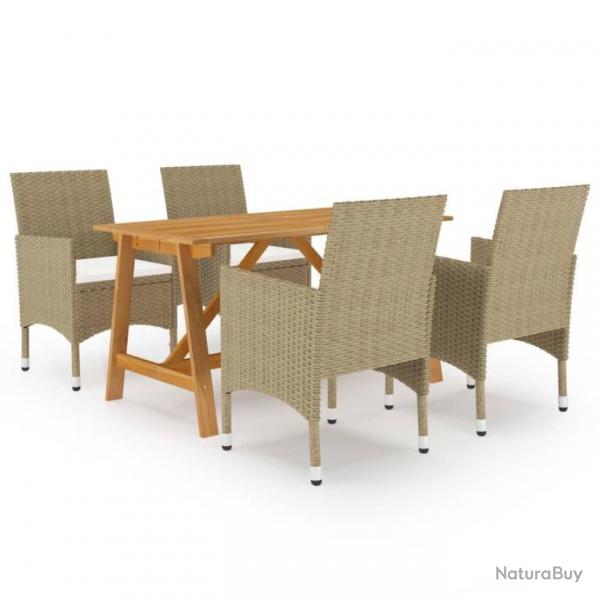 Meuble salle  manger de jardin 5 pcs Beige 3068737