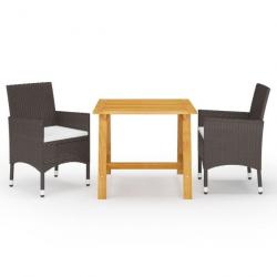 Meuble salle à manger de jardin 3 pcs Marron 3068686