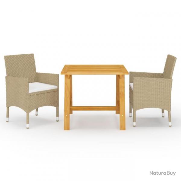 Meuble salle  manger de jardin 3 pcs Beige 3068685