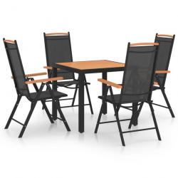 Meuble salle à manger de jardin 5 pcs Aluminium Noir 3070628