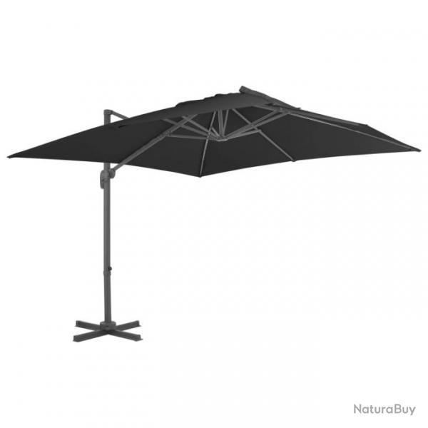 Parasol dport avec mt en aluminium 3x3 m Noir 47000