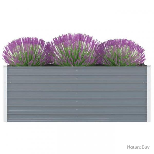 Jardinire 160 x 80 x 45 cm Acier galvanis Gris 47011