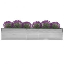 Lit surélevé de jardin Acier galvanisé 400x80x77 cm Gris 47060