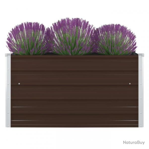 Jardinire 100 x 100 x 45 cm Acier galvanis Marron 47023