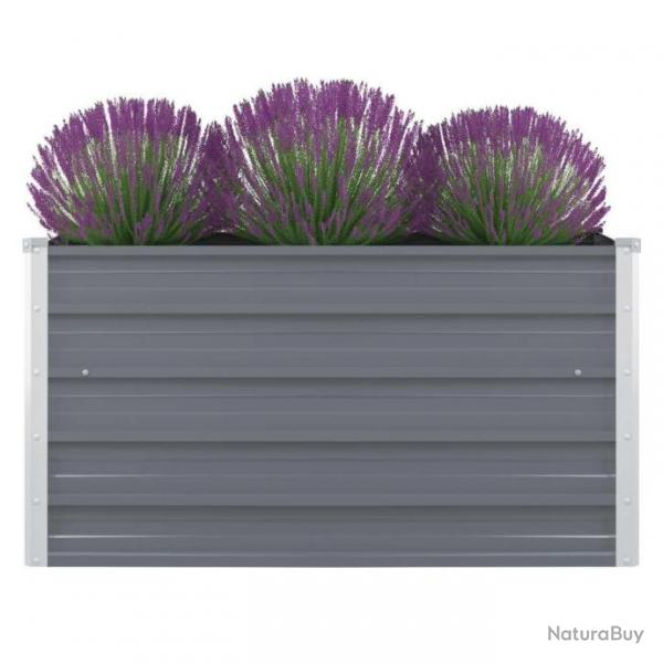 Jardinire 100 x 100 x 45 cm Acier galvanis Gris 47022