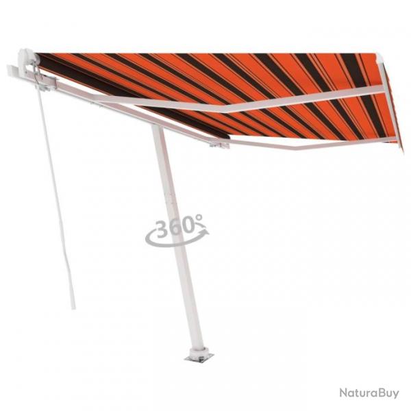 Store Auvent manuel rtractable sur pied 300x250 cm Orange et marron 3069500