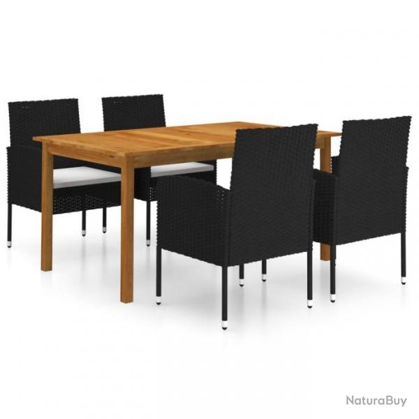 Meuble salle  manger de jardin 5 pcs Noir 3067832