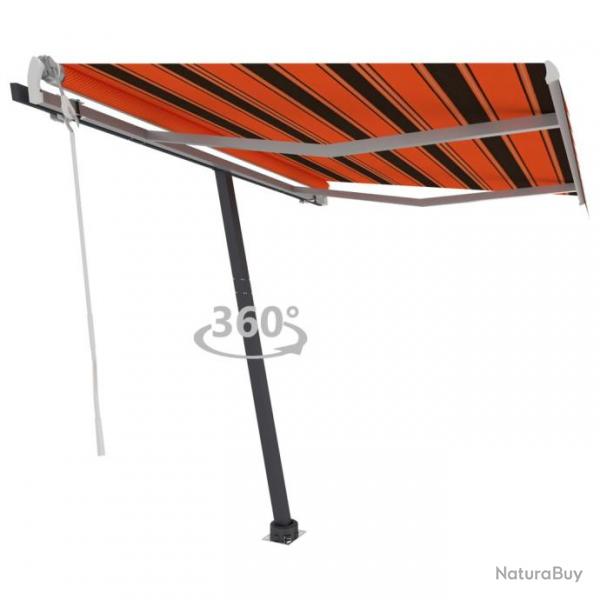 Store Auvent manuel rtractable sur pied 300x250 cm Orange et marron 3069700