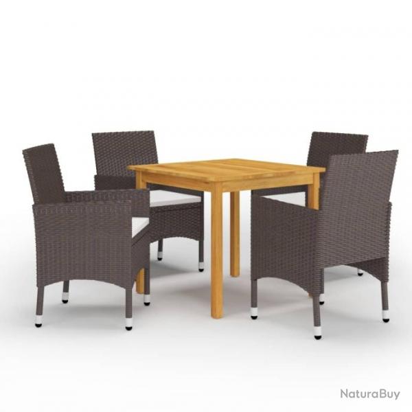 Meuble salle  manger de jardin 5 pcs Marron 3067674