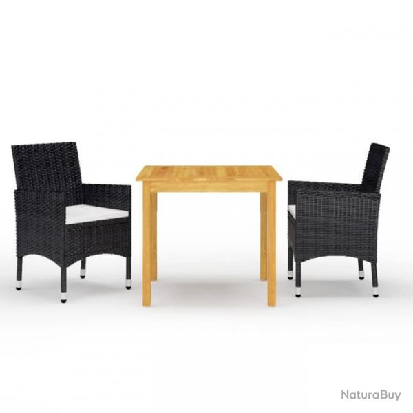 Meuble salle  manger de jardin 3 pcs Noir 3067667