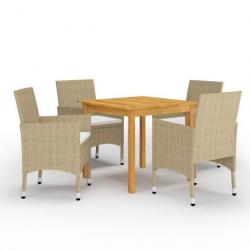 Meuble salle à manger de jardin 5 pcs Beige 3067673