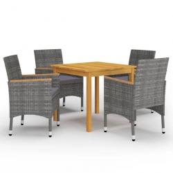 Meuble salle à manger de jardin 5 pcs Gris 3067678