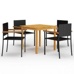 Meuble salle à manger de jardin 5 pcs Noir 3067715