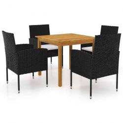 Meuble salle à manger de jardin 5 pcs Noir 3067741