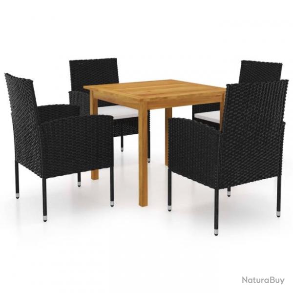 Meuble salle  manger de jardin 5 pcs Noir 3067741