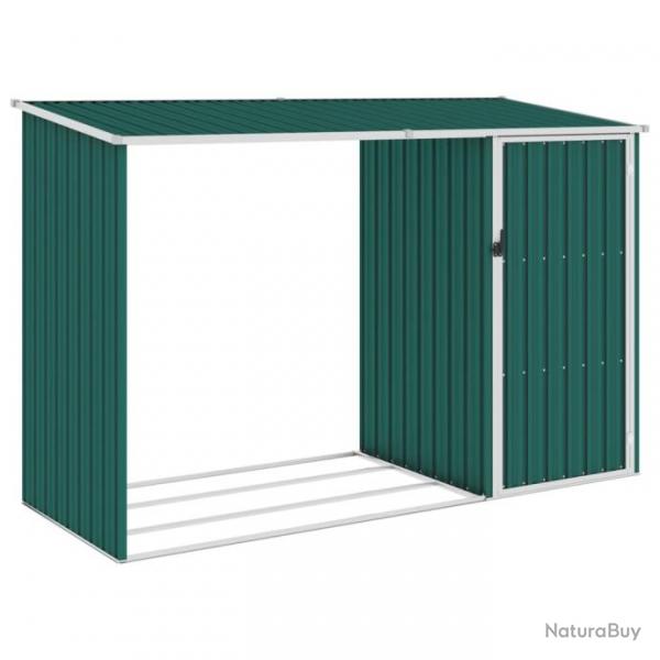 Abri  bois de jardin Vert 245x98x159 cm Acier galvanis 46293