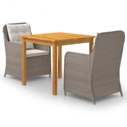 Meuble salle à manger de jardin 3 pcs Marron 3067724