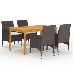 Meuble salle à manger de jardin 5 pcs Marron 3067764