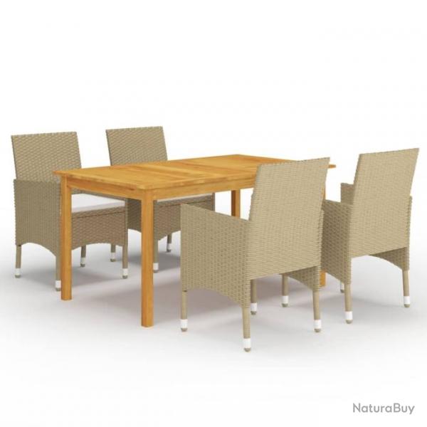 Meuble salle  manger de jardin 5 pcs Beige 3067763