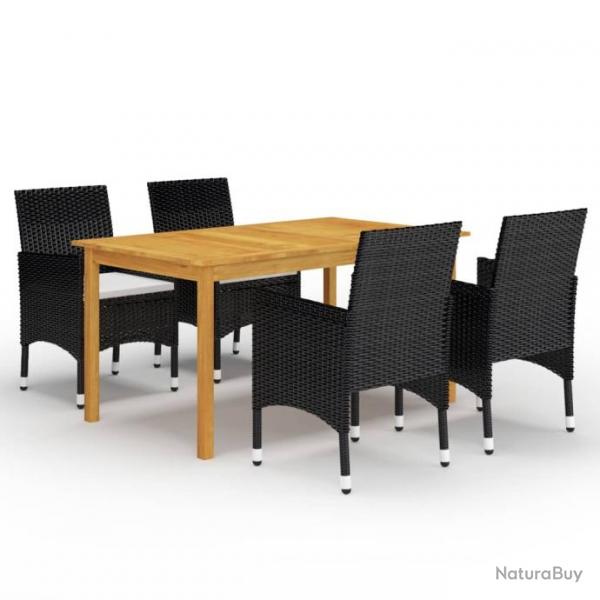 Meuble salle  manger de jardin 5 pcs Noir 3067761