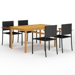 Meuble salle à manger de jardin 5 pcs Noir 3067808