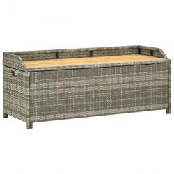 Banc de rangement de jardin 120 cm Résine tressée Gris 46481