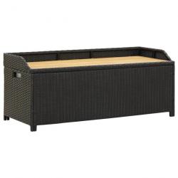 Banc de rangement de jardin 120 cm Résine tressée Noir 46480