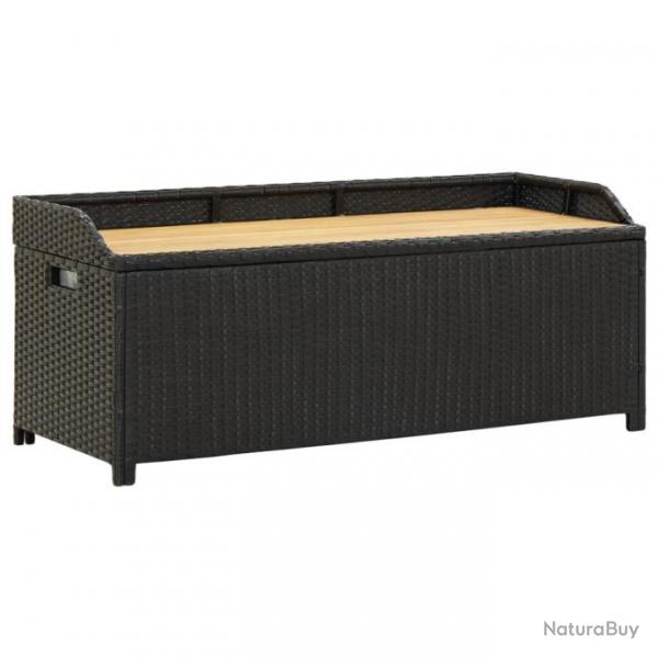 Banc de rangement de jardin 120 cm Rsine tresse Noir 46480