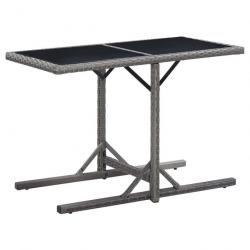 Table de jardin Anthracite 110x53x72 cm Verre et résine tressée 46455