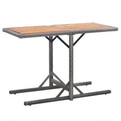 Table de jardin Anthracite Résine tressée et bois d'acacia 46457