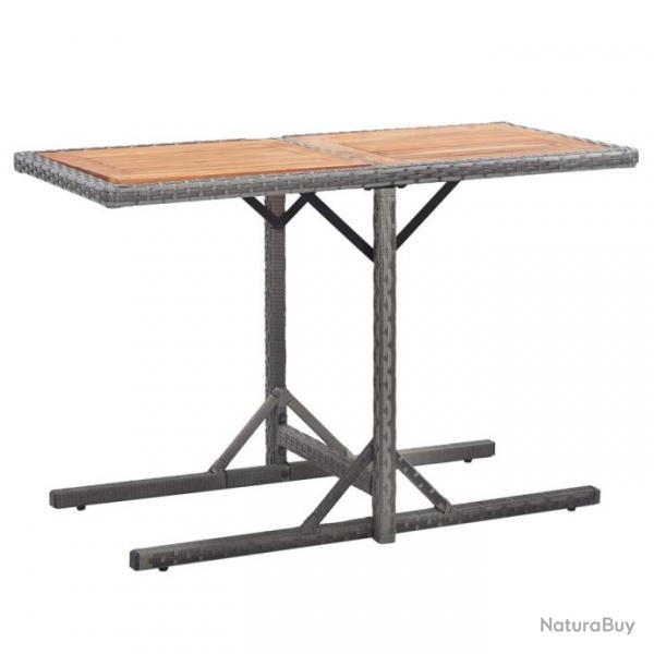 Table de jardin Anthracite Rsine tresse et bois d'acacia 46457
