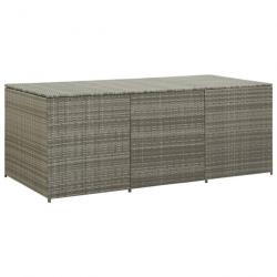 Boîte de rangement de jardin Résine tressée 180x90x75 cm Gris 46479