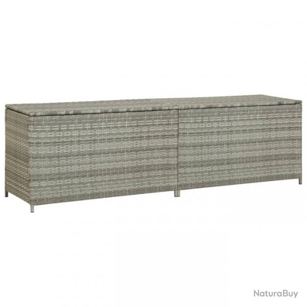 Bote de rangement de jardin Rsine tresse 200x50x60 cm Gris 46476