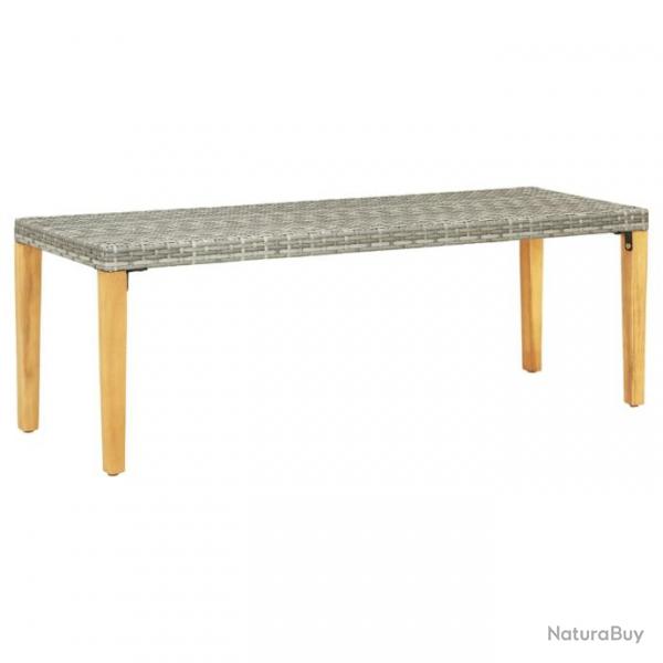 Banc de jardin 80 cm Rsine tresse Gris 46487